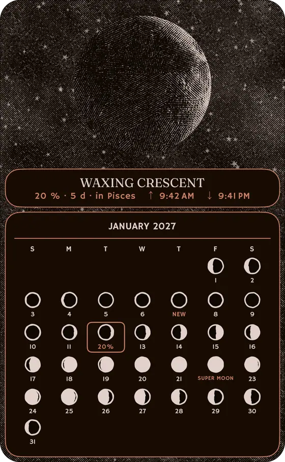 Lunar calendar · Extra large