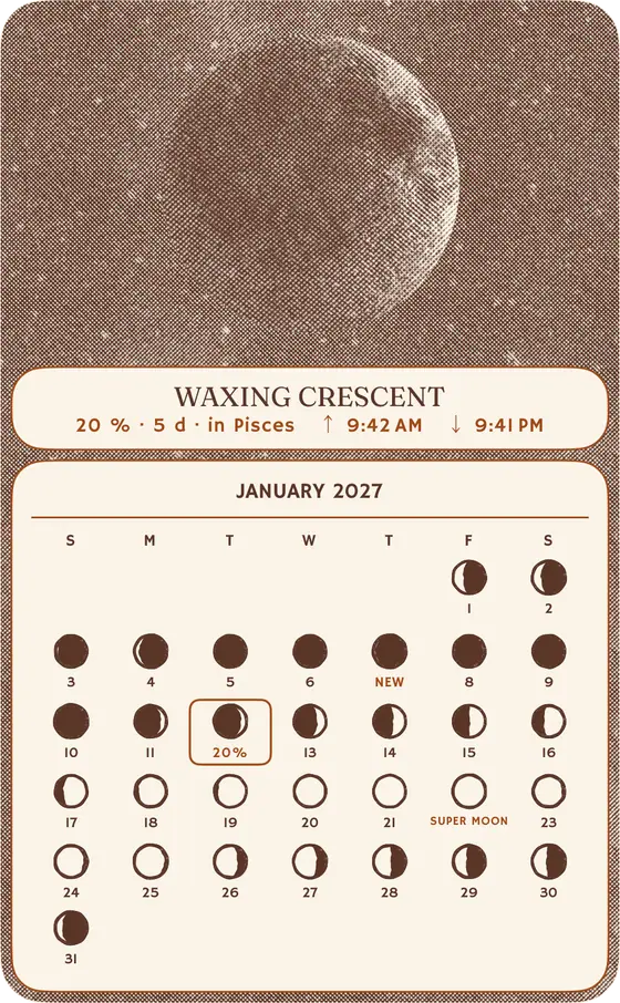 Lunar calendar · Extra large